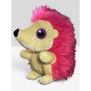 Pink Hedgehog Plush 9” Stuffed Animal Purple Eyes Soft Toy